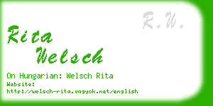 rita welsch business card